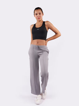STRCH - Playcore Grey Solid Mid Rise Trackpant