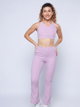 STRCH - Solid Slim Fit Sleeveless Lavender Sports Bra
