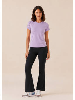 STRCH - Lavender Solid Regular Fit Half Sleeve Round Neck Women's T-Shirt