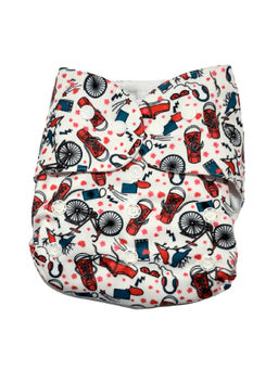The Mom Store - Ride A Bike Print Reusable Diaper (3 Months-3 Years)