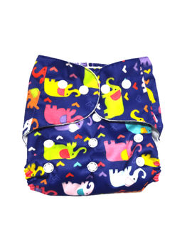 The Mom Store - Happy Colorful Elephants Reusable Diaper (3 Months-3 Years)
