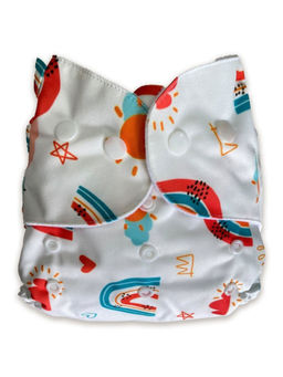 The Mom Store - Rainbow Dash Print Reusable Diaper (3 Months-3 Years)
