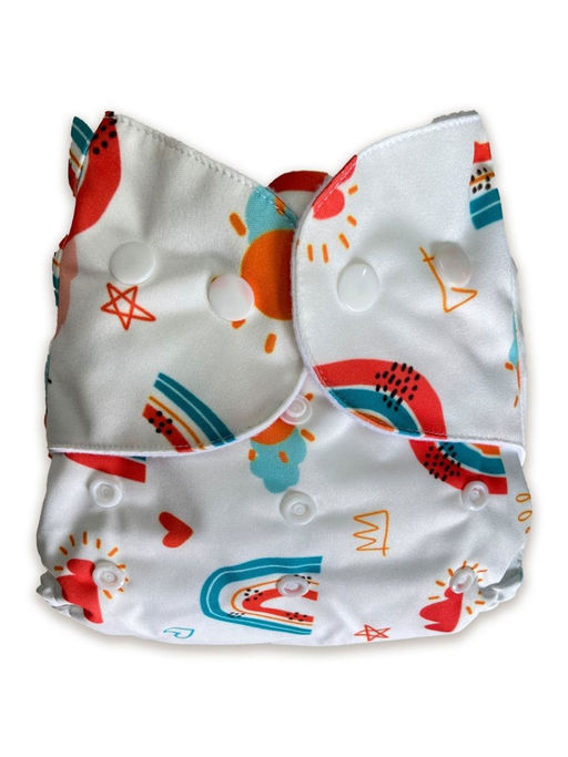 The Mom Store Rainbow Dash Print Reusable Diaper (3 Months-3 Years)