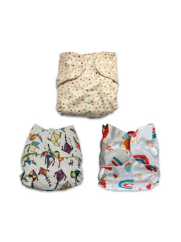 The Mom Store - Printed Reusable Diapers (Pack Of 3) (3 Months-3 Years)