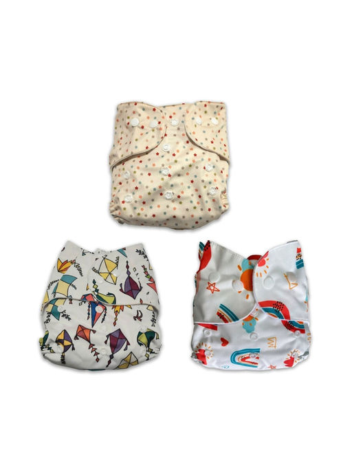 The Mom Store Printed Reusable Diapers (Pack Of 3) (3 Months-3 Years)