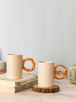 Glimpse Homes - Pretzel Bagel Churros Mugs (Set Of 2)