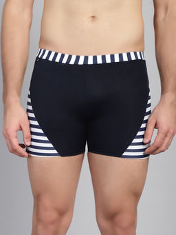 Cukoo - Men Navy Blue Striped Swim Bottom