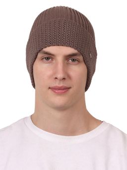 Calvadoss - Men Self Design Brown Beanie