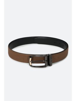 Louis Philippe - Men Brown Textured Genuine Leather Casual Belt