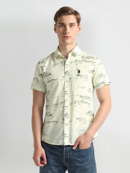 U.S. POLO ASSN. - Printed Slim Fit Shirt