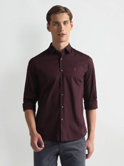 U.S. POLO ASSN. - Spread Collar Solid Shirt