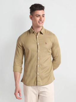 U.S. POLO ASSN. - Twill Slim Fit Solid Shirt