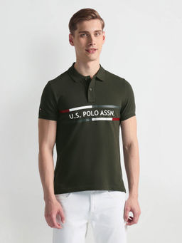 U.S. POLO ASSN. - Brand Print Pique Polo T-Shirt