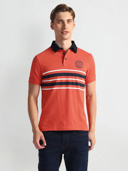 U.S. POLO ASSN. - Ribbed Collar Stripe Polo T-Shirt