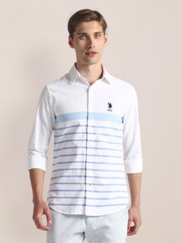 U.S. POLO ASSN. - Horizontal Stripe Dobby Shirt