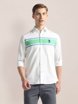 U.S. POLO ASSN. - Horizontal Stripe Pinpoint Oxford Shirt