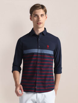 U.S. POLO ASSN. - Horizontal Stripe Dobby Shirt