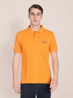 U.S. POLO ASSN. - Ribbed Collar Pure Cotton Solid Polo T-Shirt