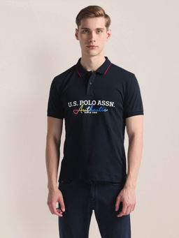 U.S. POLO ASSN. - Tipped Collar Graphic Polo T-Shirt
