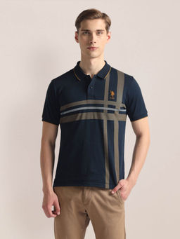 U.S. POLO ASSN. - Ribbed Collar Stripe Polo T-Shirt