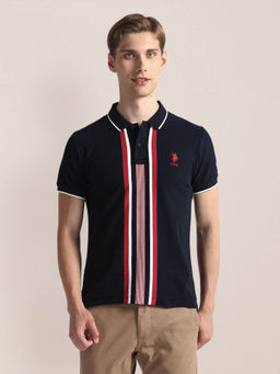 U.S. POLO ASSN. - Vertical Stripe Pique Polo T-Shirt
