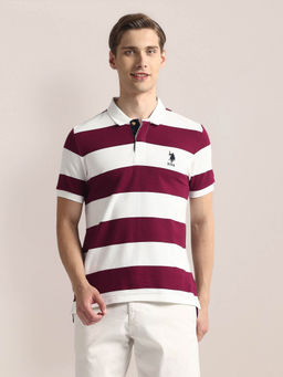 U.S. POLO ASSN. - Horizontal Stripe Slim Polo T-Shirt