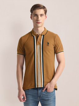 U.S. POLO ASSN. - Vertical Stripe Pique Polo T-Shirt