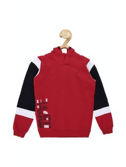 Allen Solly Junior - Boys Red Patterned Regular Fit Sweatshirt