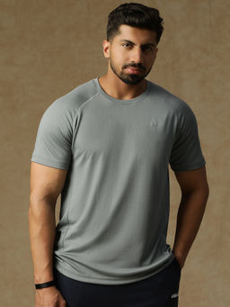 Athlisis - Men Grey Dri-Fit Slim Fit T-Shirt