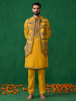 KALPRAAG - Ramayan Haldi Kurta with Jacket and Pant