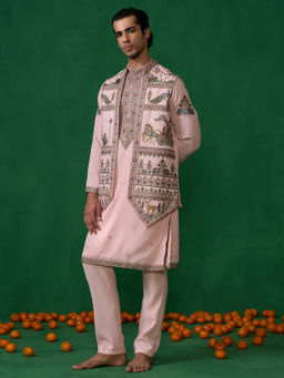 KALPRAAG - Ramayan Pink Kurta with Jacket and Pant