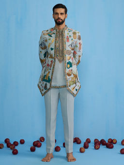 KALPRAAG - Cocktail Sky Jodhpuri with Shirt and Pant