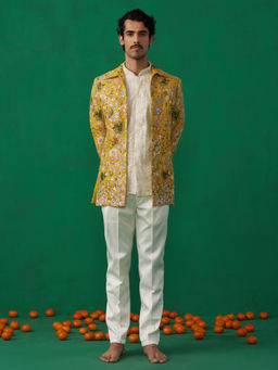 KALPRAAG - Poolpankh Haldi Jodhpuri with Jacket and Pant