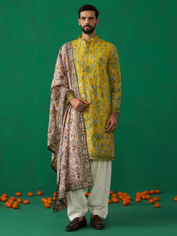 KALPRAAG - Bird Haldi Kurta with Patiyala and Dupatta