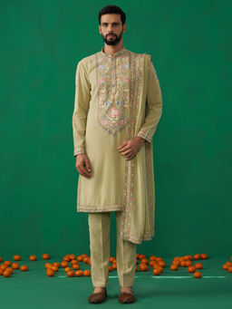 KALPRAAG - Deer Green Kurta with Pant and Dupatta