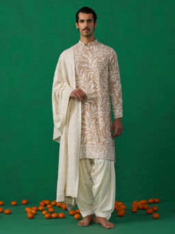 KALPRAAG - Leaf Chiku Kurta with Patiyala and Dupatta