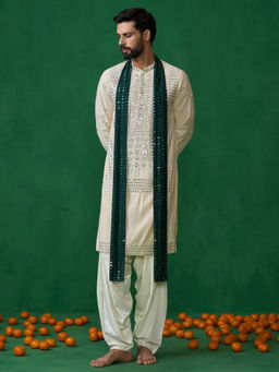 KALPRAAG - Darpan Beige Kurta with Patiyala and Dupatta