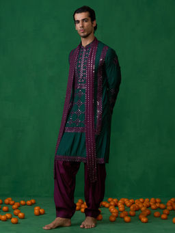KALPRAAG - Darpan Bottel Green Kurta with Patiyala and Dupatta