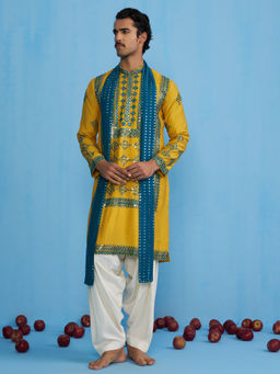 KALPRAAG - Darpan Haldi Kurta with Patiyala and Dupatta