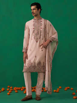 KALPRAAG - Motif Pink Kurta with Pant and Dupatta