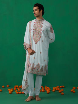KALPRAAG - Motif Sky Blue Kurta with Pant and Dupatta