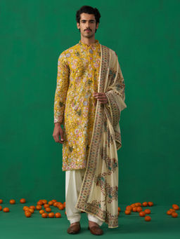 KALPRAAG - Poolpankh Haldi Kurta with Patiyala and Dupatta