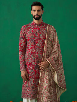 KALPRAAG - Paisely Pink Kurta with Patiyala and Dupatta