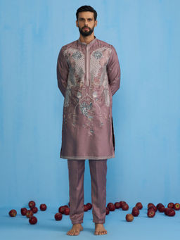 KALPRAAG - Mayur Mauve Embroidered Kurta and Pant