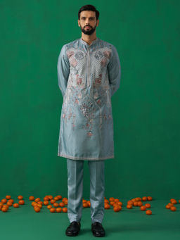KALPRAAG - Mayur Skyblue Embroidered Kurta and Pant