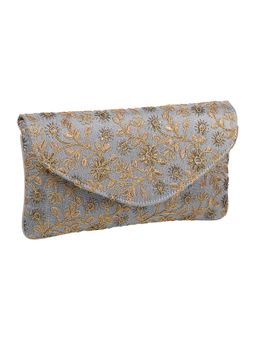 Metro - Embroidered Gun Metal Clutches