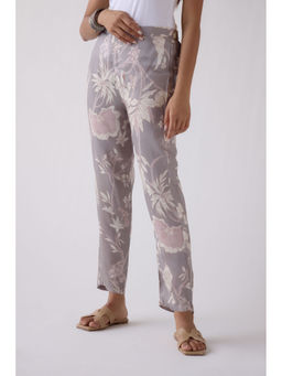 Basanti Kapde aur Koffee - Grey Straight Fit Printed Pant