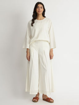 Pink Fort - White Checks Cotton Solid Co-Ord (Set of 2)