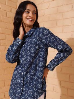 Fabindia - Blue Cotton Printed Shirt