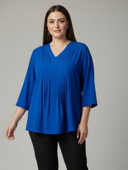 Qurvii - Women Blue Crepe Solid Top